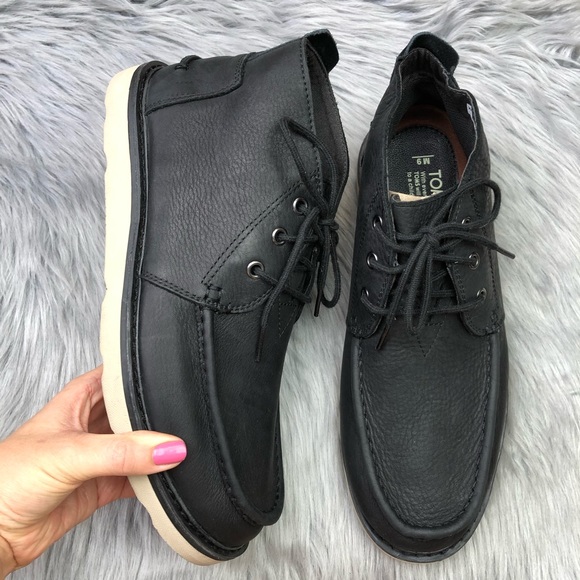 Toms Other - New TOMS Men’s Black Leather Chukka Boots